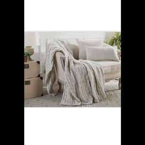 Home by SHR 60" x 70" Oversized Chenille Ribbed Throw Gray